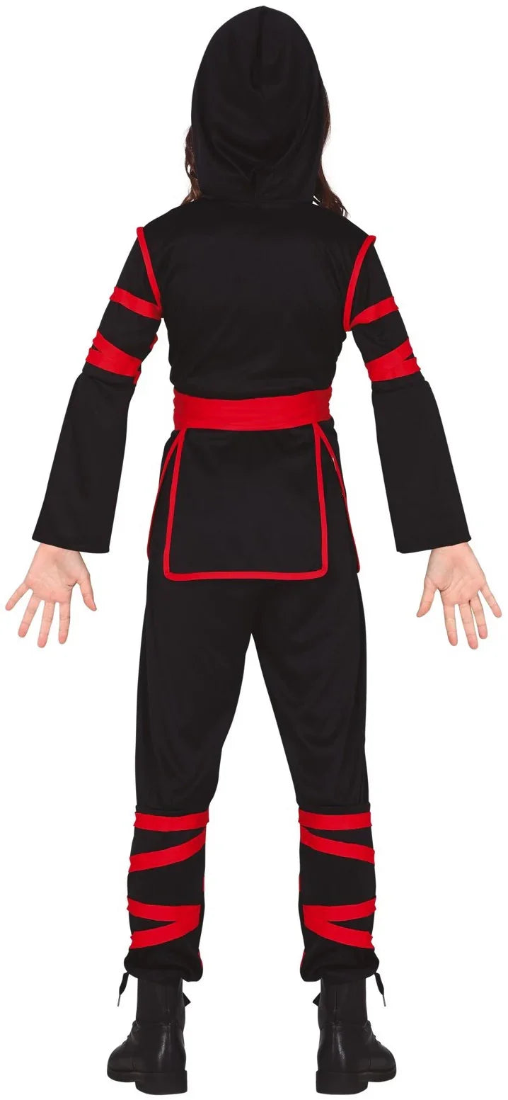 Disfraz de Ninja Negro y Rojo para Niña Ninjas Guirca